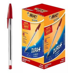 CANETA BIC CRISTAL CLASSICA D+ C/50UN VERMELHA