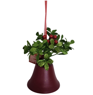  ENFEITE SINO METAL 15CM VINHO GALHO AZEVINHO GLITTER