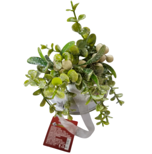  ENFEITE SINO METAL 15CM BONINA GALHO AZEVINHO GLITTER