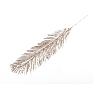 ENFEITE GALHO GLITTER PALMA 45CM CHAMPANHE