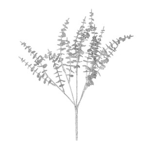 ENFEITE GALHO GLITTER 40CM PRATA