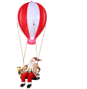 PAPAI NOEL SENT. NO BALÃO MUSICAL LED 65X65X175CM