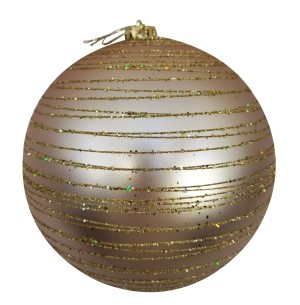  BOLA PCT 15CM DEC.GLITTER CHAMPAGNE FOSCA
