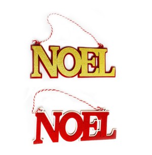 ENFEITE PLACA NOEL MDF/FELTRO 28X11CM