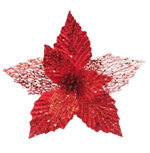 FLOR BICO DE PAPAGAIO VELUDO GLITTER 25CM VM