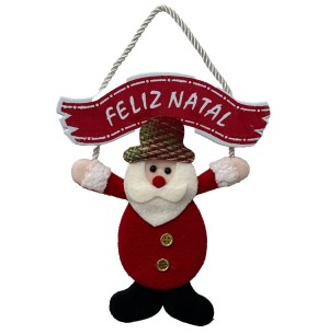 PLACA FELIZ NATAL BONECO 20CM