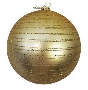 BOLA PCT 20CM DECORADA GLITTER DOURADA
