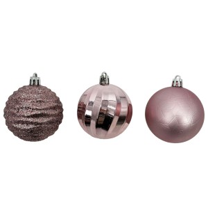 BOLA TUBO 6CM 5UN TEXTURIZADA ROSE