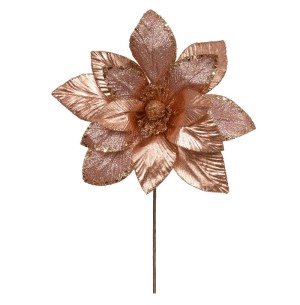 FLOR BICO DE PAPAGAIO GLITTER 27CM MARRON