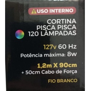 PISCA CORTINA 120 LEDS 8F COR