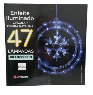 PISCA CIRCÚLO FLOCO DE NEVE 47LEDS 32CM BR BIVOLT