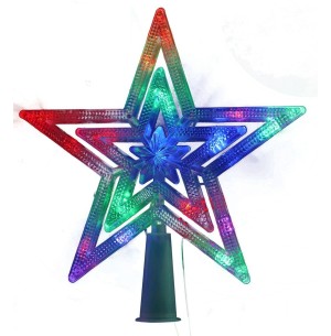 PISCA PONTEIRA ESTRELA 8F16 LEDS 18CM COR VAZADA