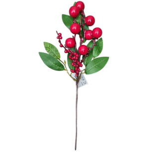 ENFEITE GALHO AZEVINHO 37CM FOLHA