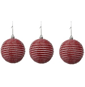 BOLA CX 10CM 3UN TEXTURA LISTRA VM/BR