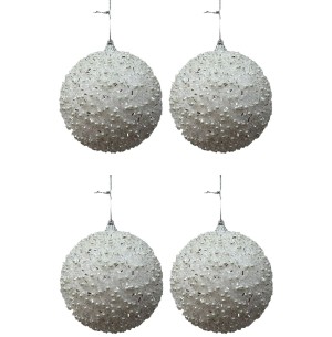  BOLA CX 8CM 4UN LANTEJOULA BRANCA