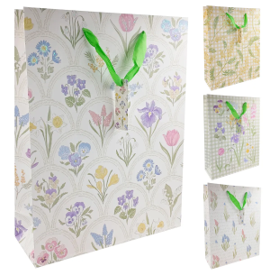 SACOLA PRES.18X23CM GLITTER FLORES