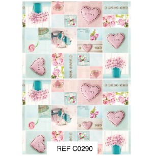 BOB.PAPEL COUCHE 60CMX100M ROMÂNTICO