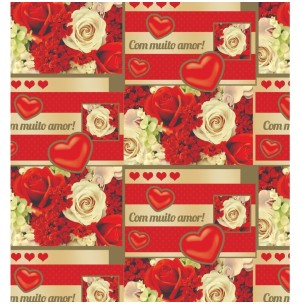 PAPEL COUCHE 50CMX60CM 20FLS CORAÇÃO