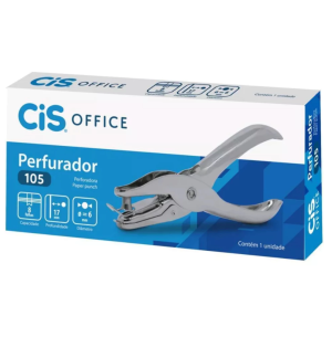 PERFURADOR PAPEL METAL 01 FURO 8FLS 6MM 13CM