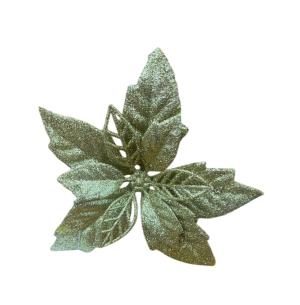 FLOR BICO DE PAPAGAIO GLITTER 12CM DOURADO