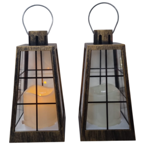 LAMPIÃO VIDRO AP.LED 22CM VELA