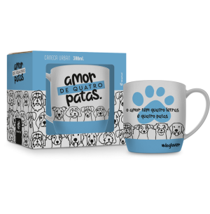 CANECA PORC.300ML URBAN AMOR DE QUATRO PATAS DOG