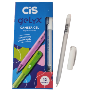 CANETA GELYX 0.8MM BRANCA 12UN