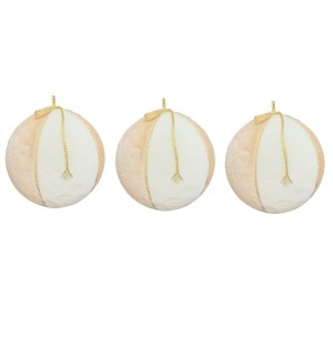 BOLA CX 8CM 3UN CAMURÇA BEGE/BR