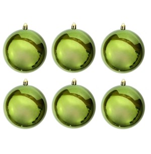  BOLA TUBO 10CM 6UN VERDE PEROLADA