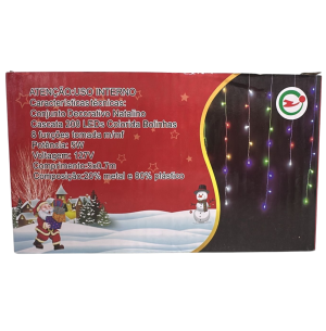 PISCA CASCATA 208 LEDS COLOR C/ BOLINHA 8F C/MEMORIA 