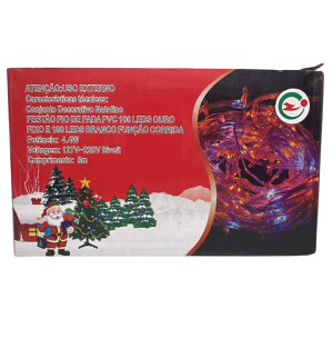 PISCA FESTAO FIO DE FADA 200 LEDS COR DE OURO F.CORRIDA