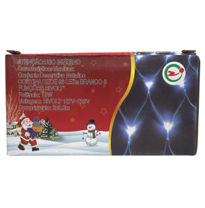PISCA CORTINA REDE 96 LED BR BIVOLT