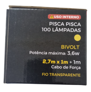  PISCA CORTINA 100 LEDS FT 8F 2.7M AM ESTRELA BIVOLT 