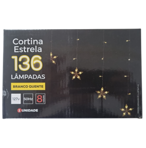 PISCA CORTINA 136 LEDS FT 8F 2.8M AM ESTRELA  