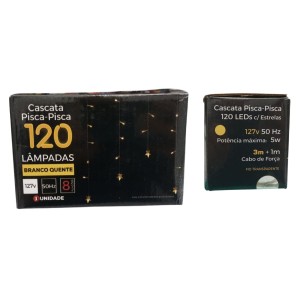 PISCA CASCATA 120 LEDS FT 8F 3M AM ESTRELA