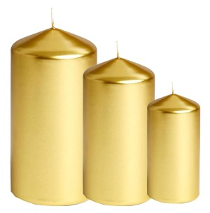 VELA PARAFINA 14CM/9CM/6CM VM/DR 3UN