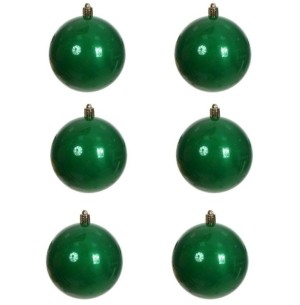 BOLA TUBO 8CM 6UN VERDE PEROLADA