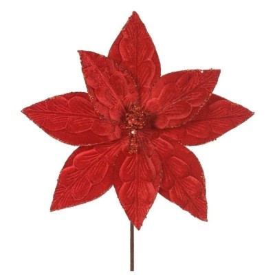  FLOR BICO DE PAPAGAIO VELUDO GLITTER 30CM VM