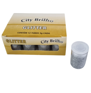 GLITTER 3GR PRATA 12UN
