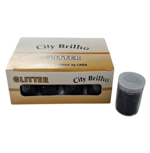 GLITTER 3GR PRETO 12UN 