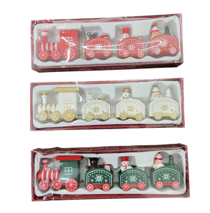 ENFEITE TREM MAD.4 VAGÕES 19CM 