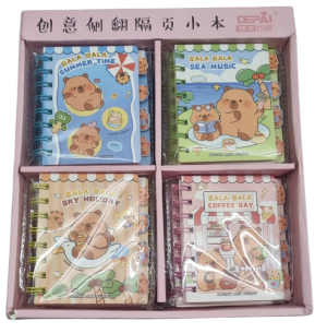 BLOCO ANOT.ESPIRAL 10X11CM 80FLS BALA CAPIVARA