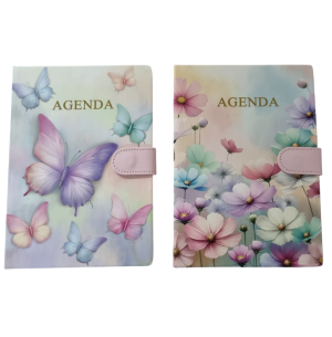 AGENDA PERM.96FLS.13X19CM BORBOLETA/FLOR