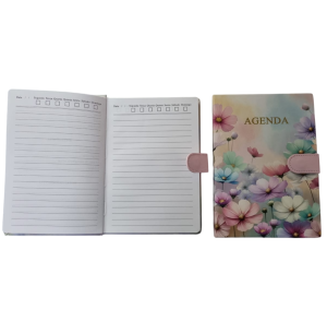 AGENDA PERM.96FLS.13X19CM BORBOLETA/FLOR