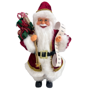  PAPAI NOEL 40CM C/ SACO PRESENTE LISTA DE NOME