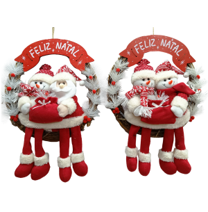  GUIRLANDA 36CM SISAL PLACA CASAL BONECO