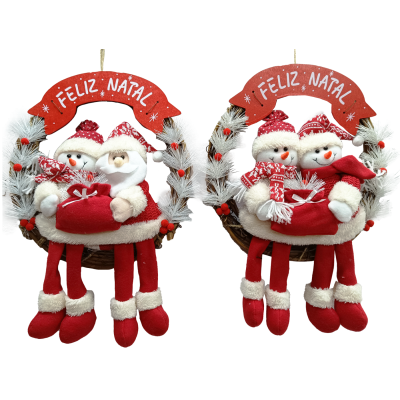  GUIRLANDA 36CM SISAL PLACA CASAL BONECO