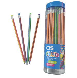 LÁPIS PRETO HB TRIANG.C/BORRACHA CLUB 48UN 