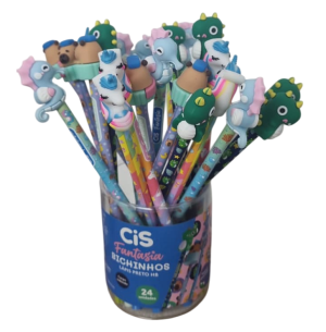 LÁPIS PRETO HB FANTASIA BICHINHO 24UN