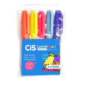 MARCA TEXTO LUMI MINI SCENTS 5 CORES NEON
